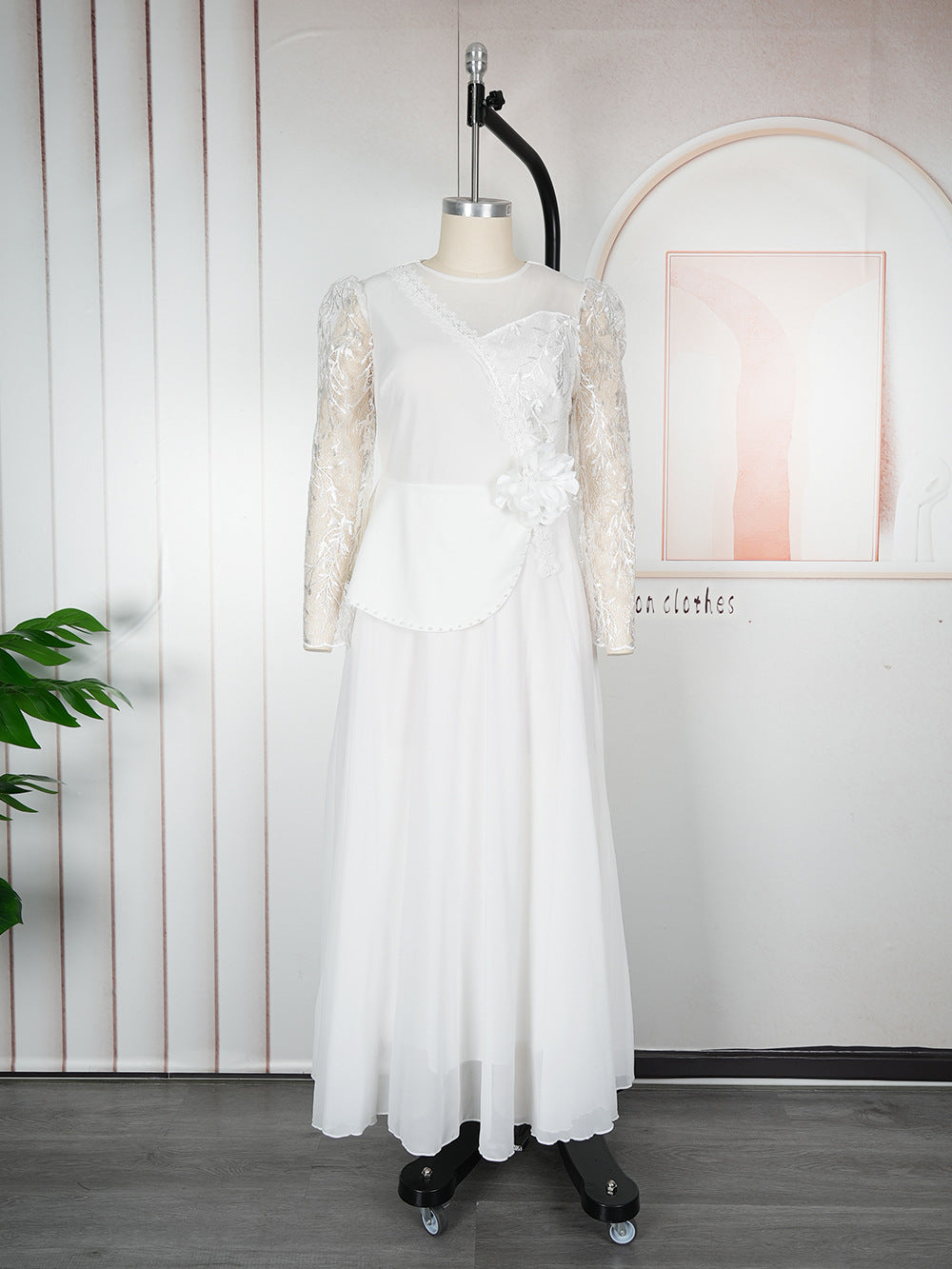 Women's Fashion Lace Dress African Wear Mesh Dresses