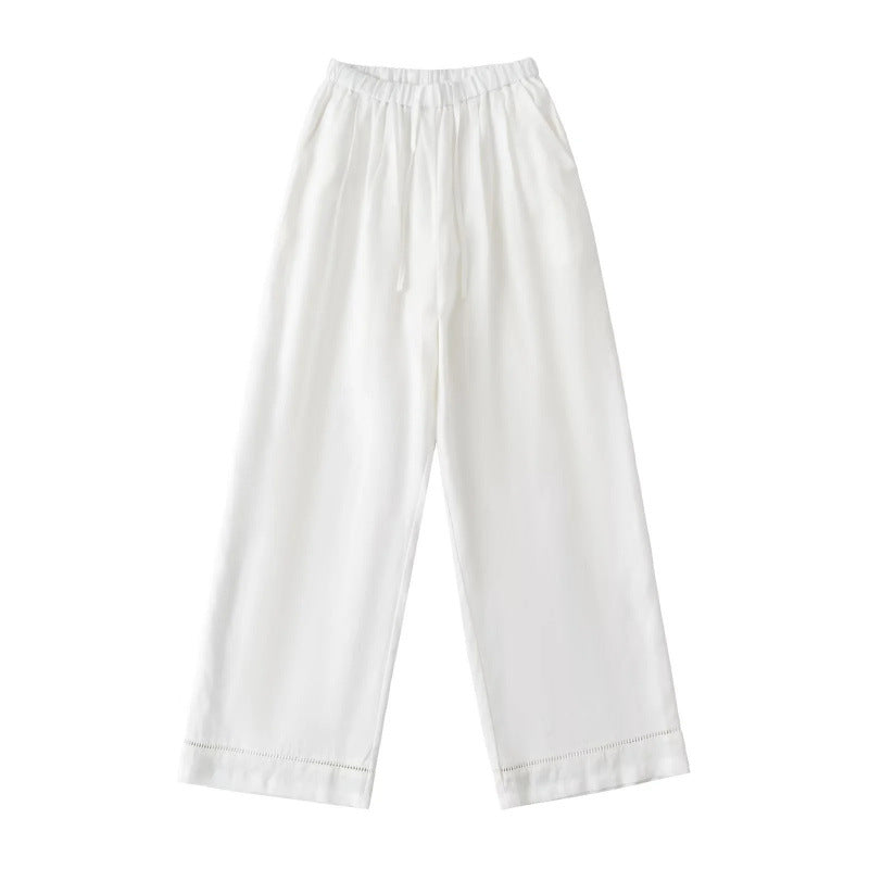 Slimming Linen Wide Leg Trousers Casual Pants