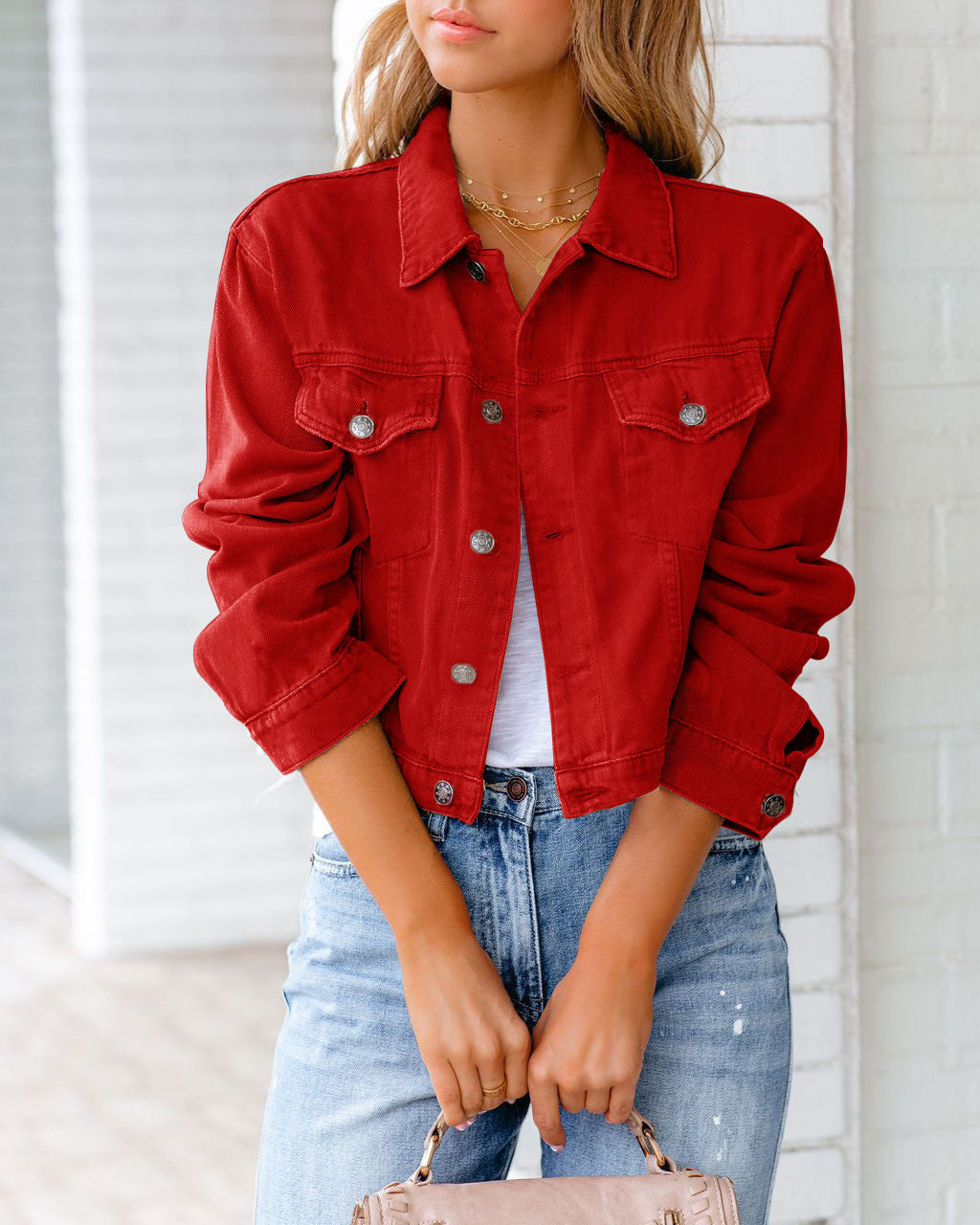 Pretty Graceful Lady's Denim Long Sleeve Jackets