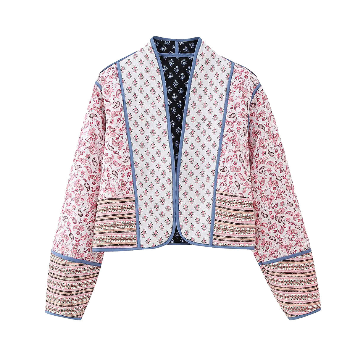 Women's French Loose Slimming Quilted Printed Coats