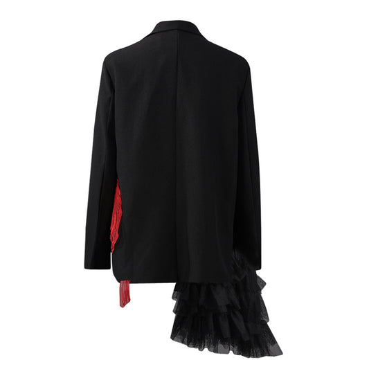 Women's Embroidery Small Goldfish Stitching Irregular Mesh Summer Coats