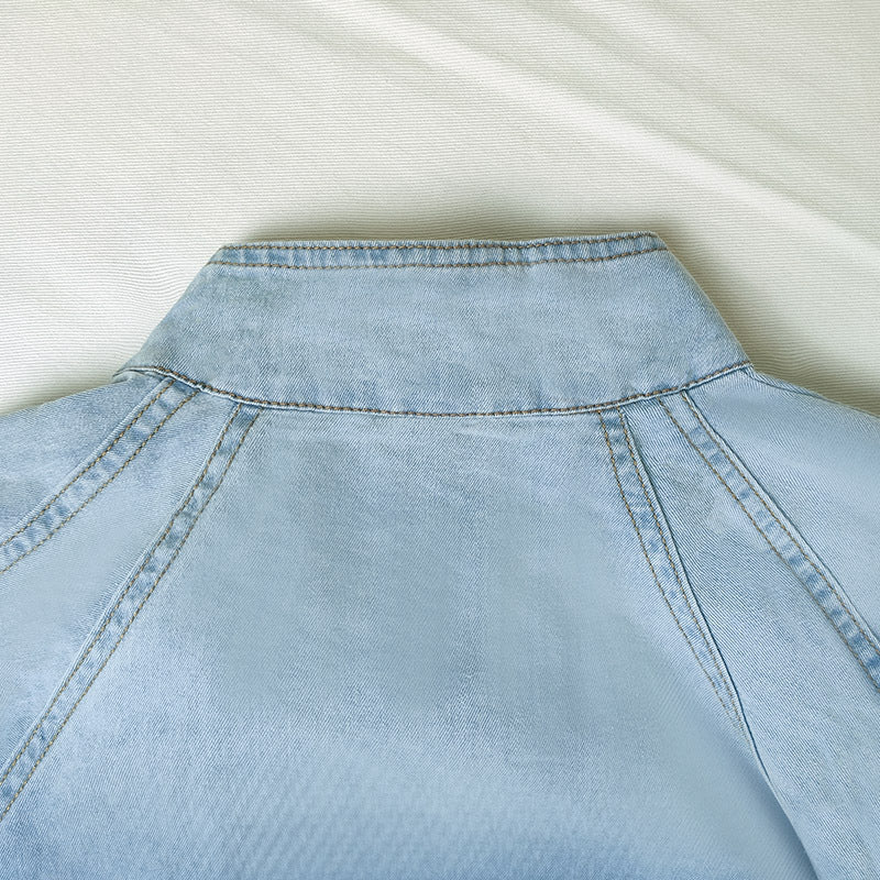 Women's Loose Puff Sleeves Denim Summer Half Jackets