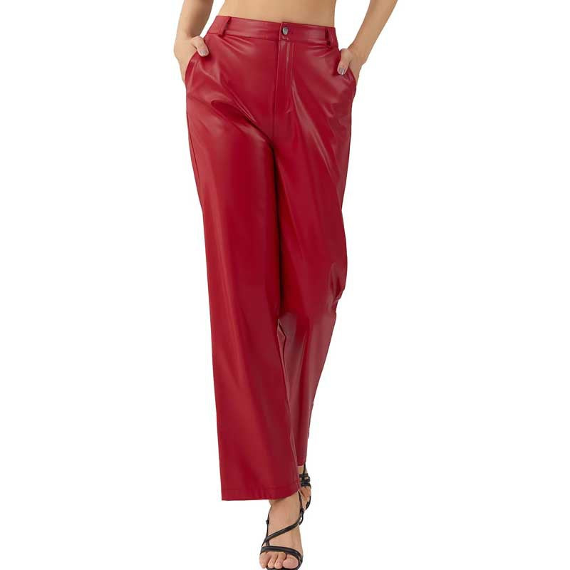 Women's Leather Casual Loose Hot High Waist Pants