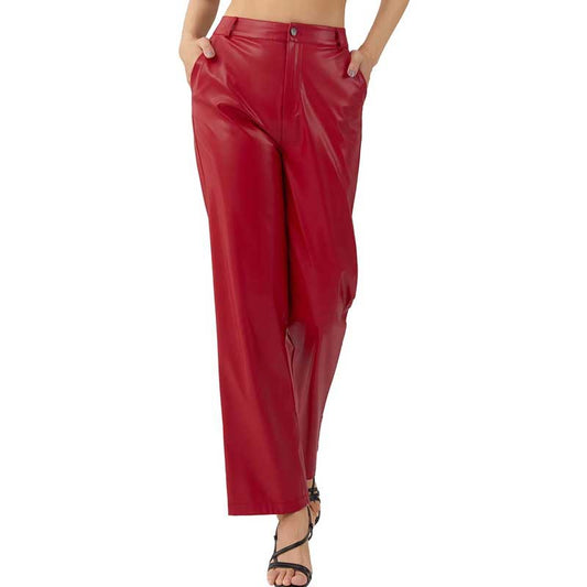 Women's Leather Casual Loose Hot High Waist Pants