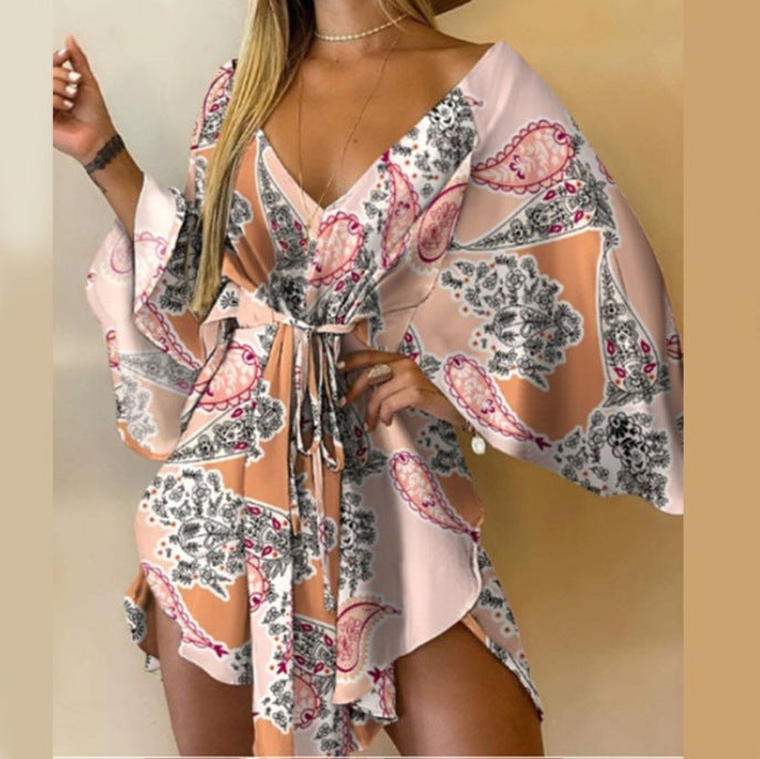 Autumn Sexy Irregular Batwing Sleeve Dress Dresses