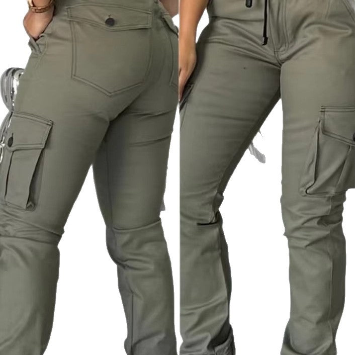 Fashion Work Clothes Army Green Casual Pants