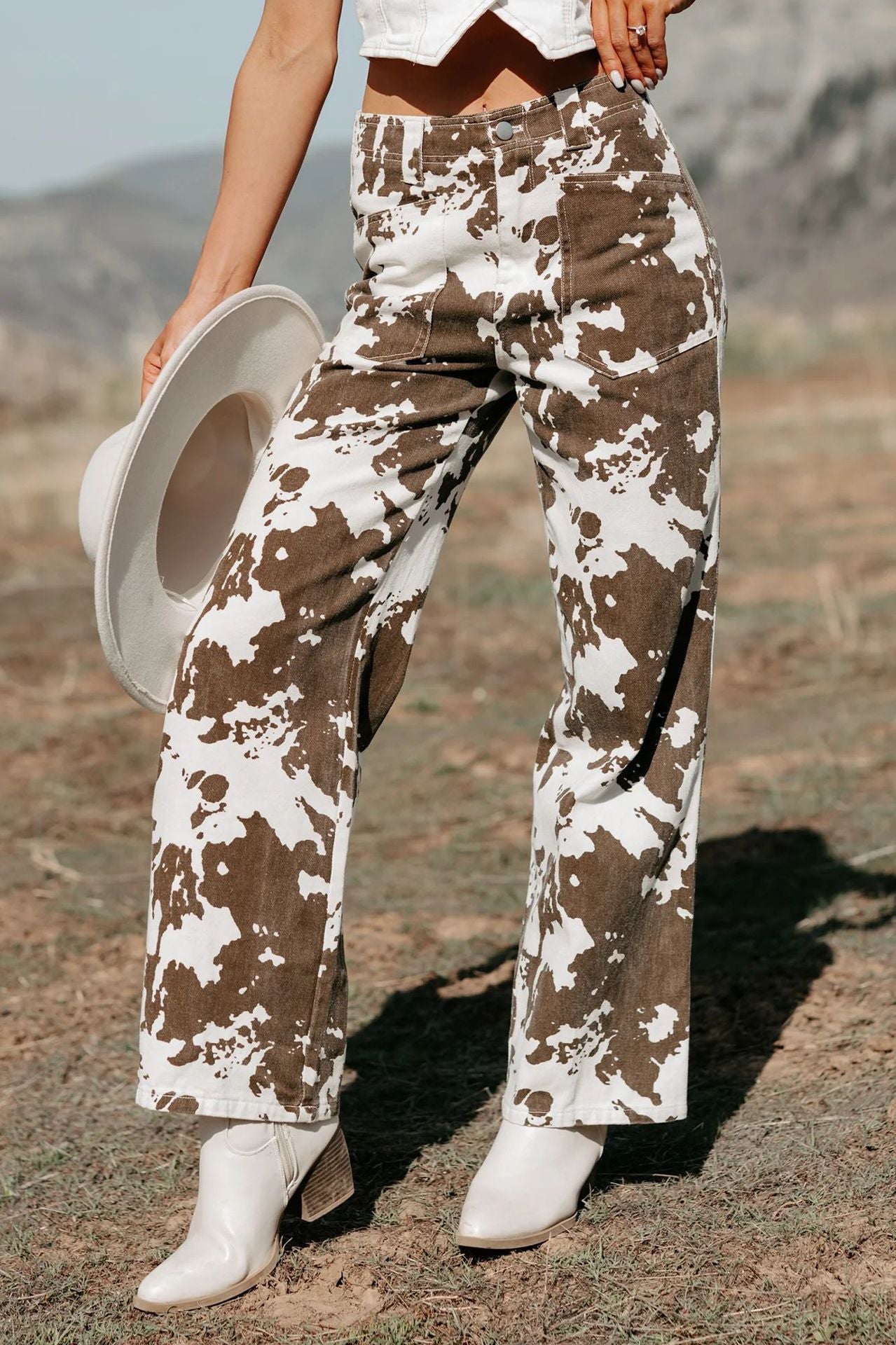 Women's Graceful Irregular Pattern Print For Jeans