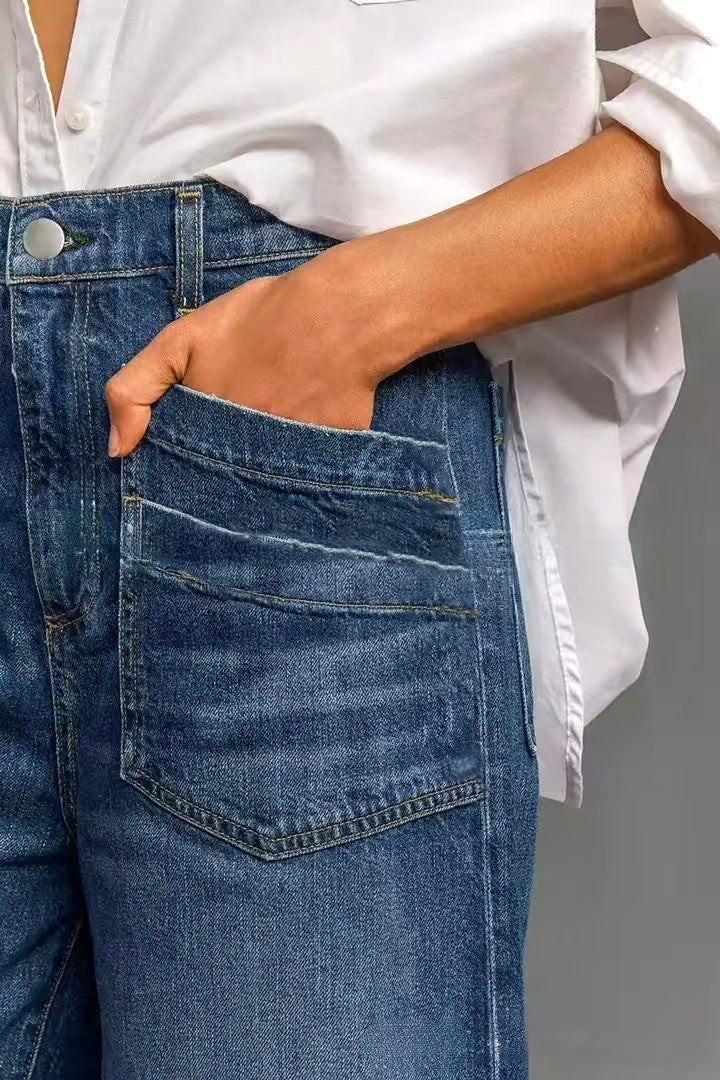 Women's Stylish Shop Straight Stretch Loose Jeans