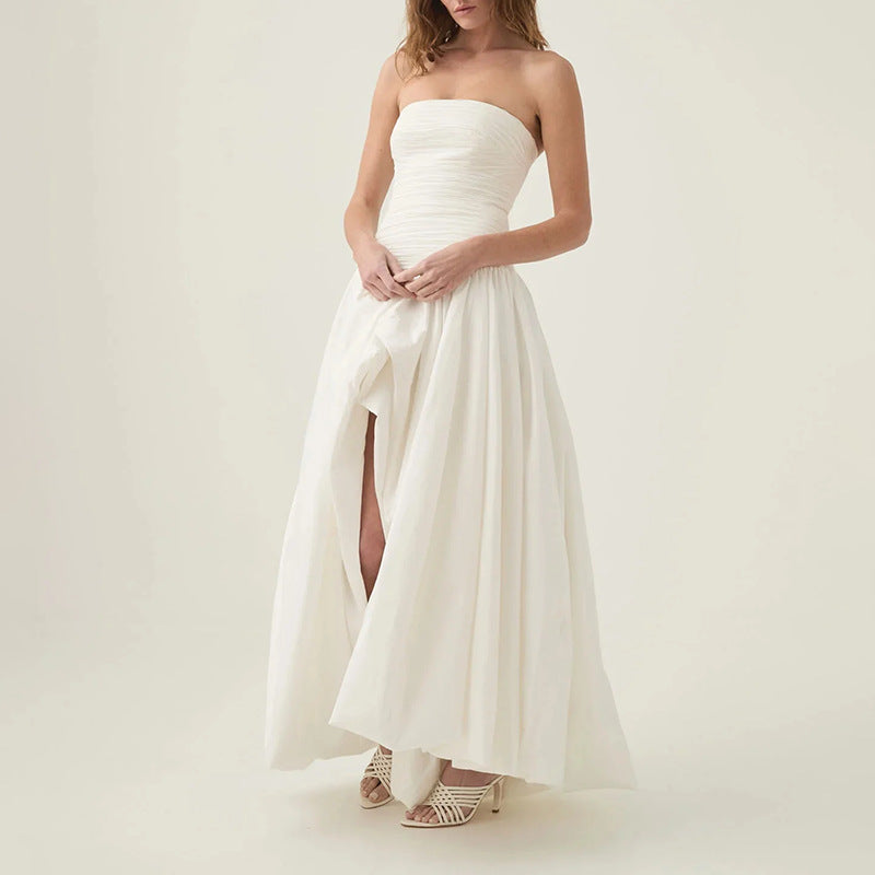 Women's Beautiful Dress Spring Tube Cinched Waist Dresses