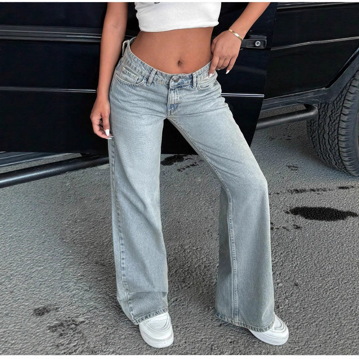 Women's Stretch Personality Street Washed Fashion Jeans