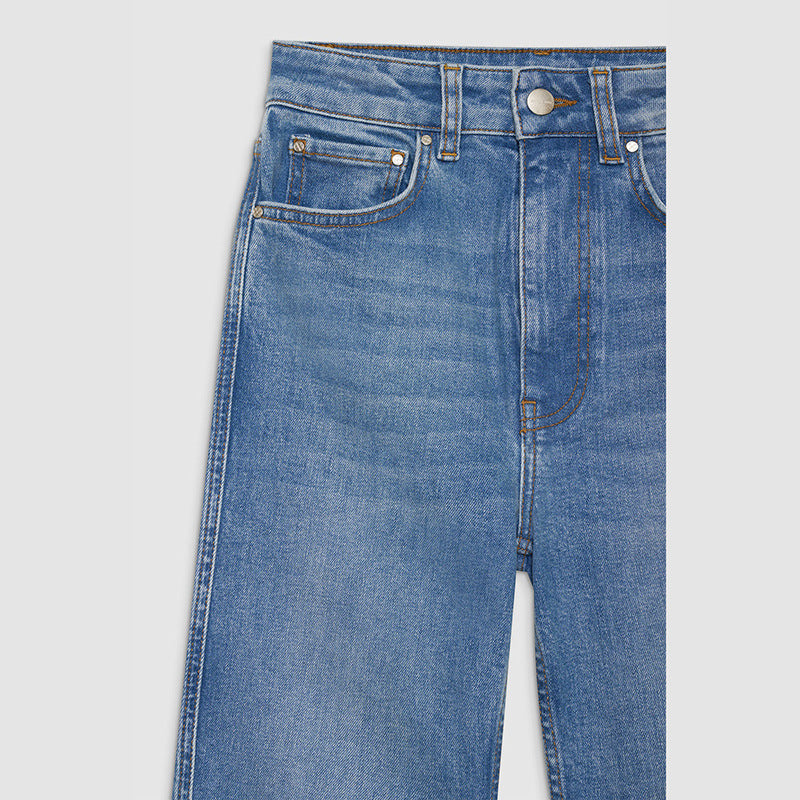 Women's Spring North American Niche Water Blue Polo Jeans