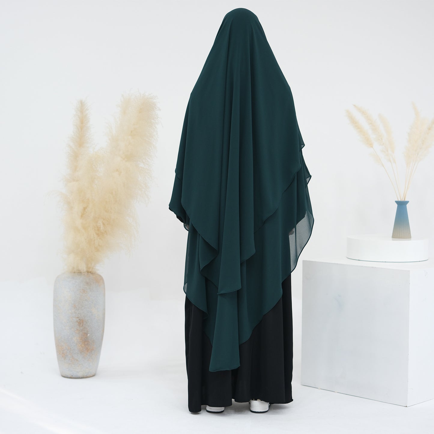 Solid Color Front Rear Chiffon Large Swing Dresses