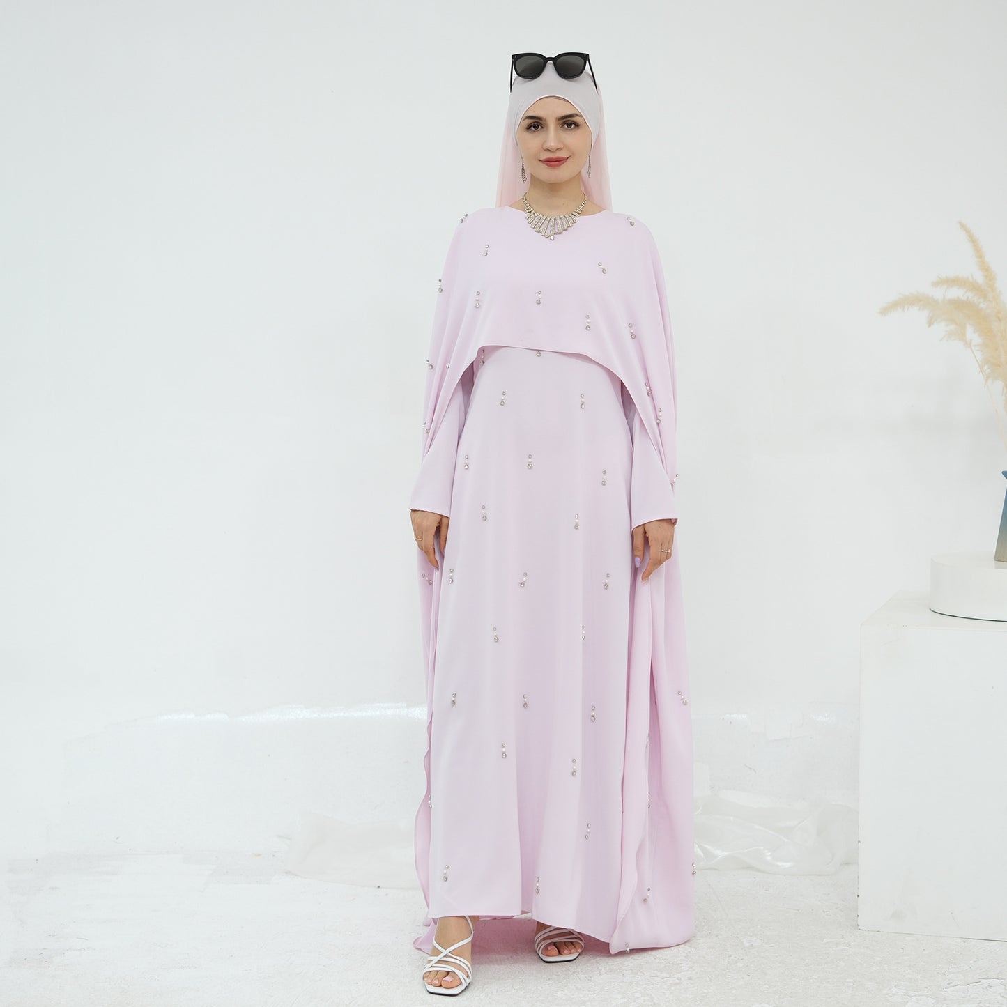 Turkey Solid Color Beading Dress Two-piece Dresses