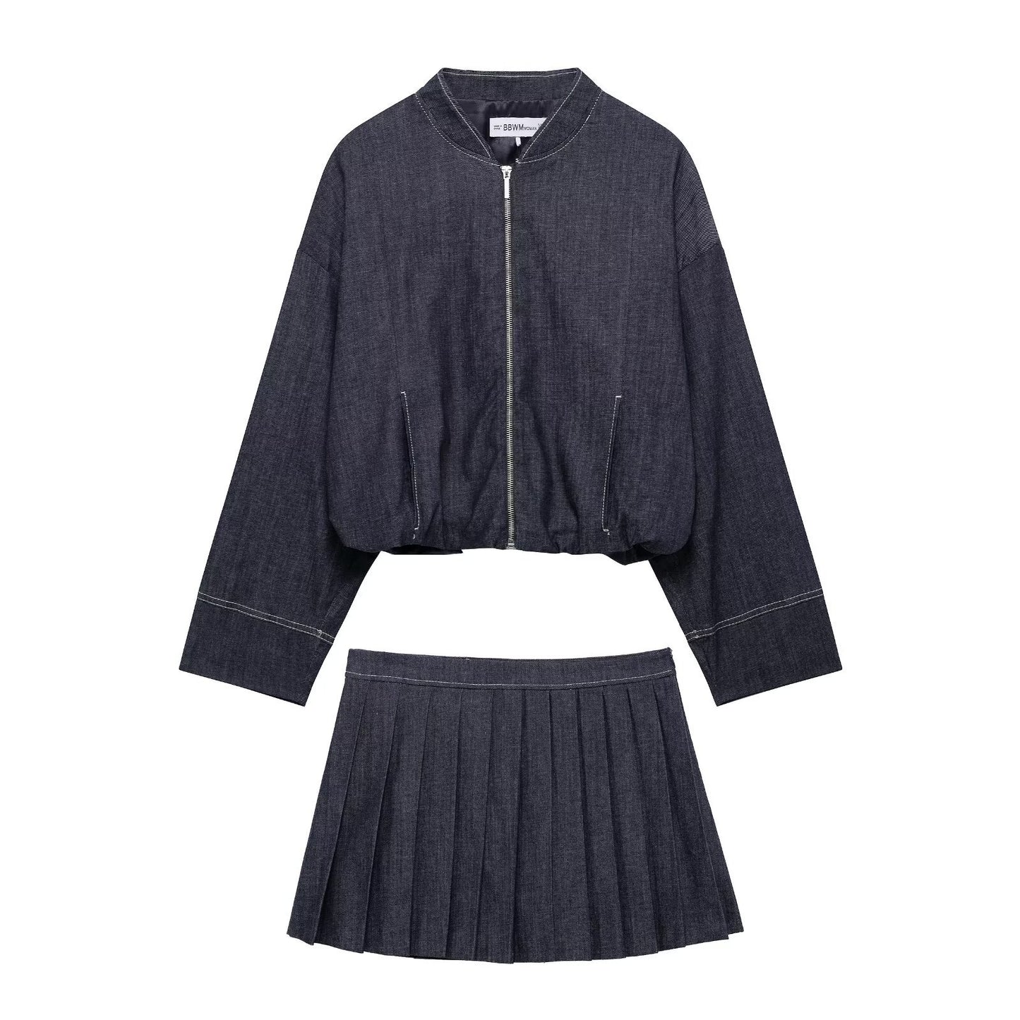 Women's Casual Elegant Balloon Denim Bomber Coats