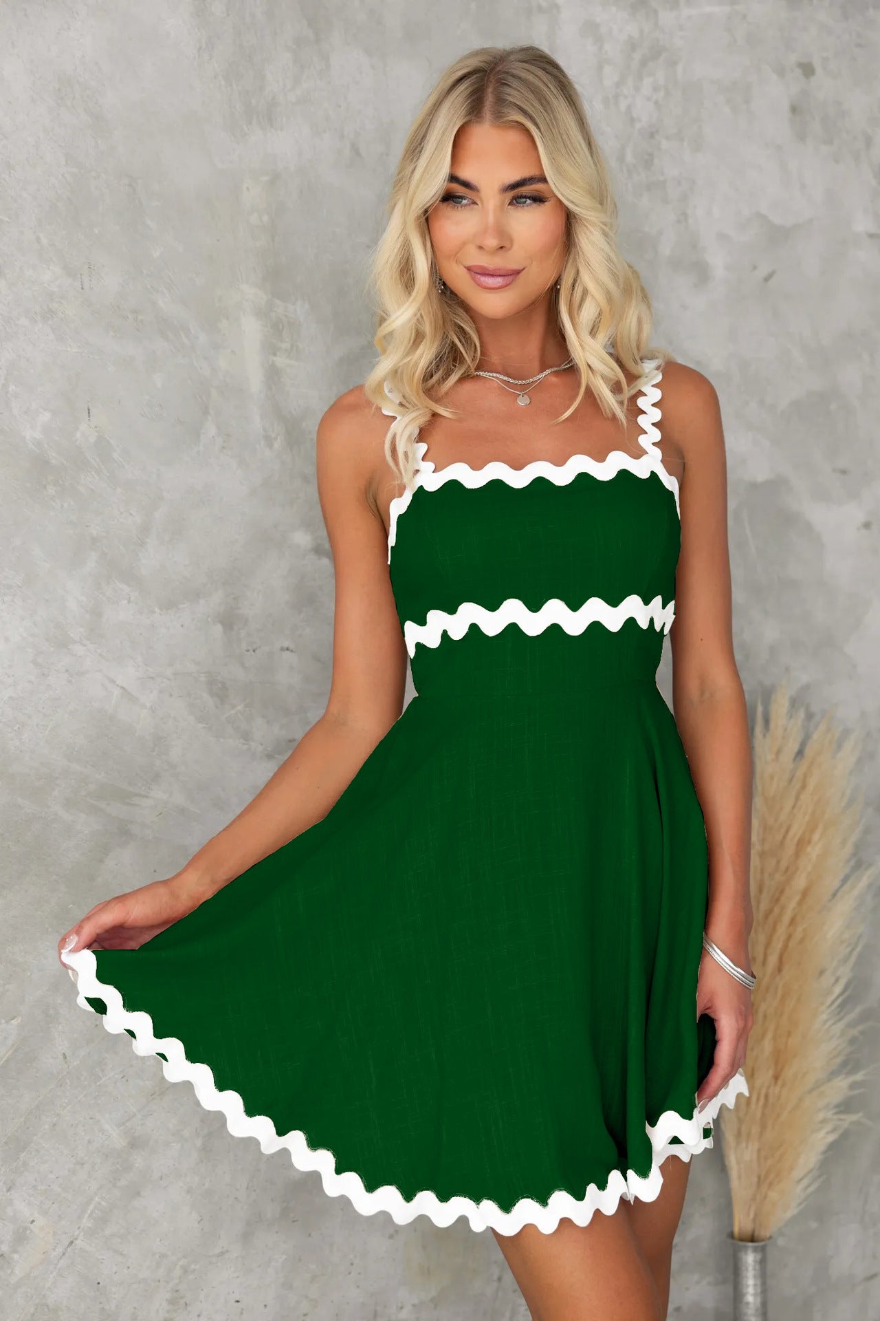 Summer Fresh Sweet Solid Color Sexy Dresses