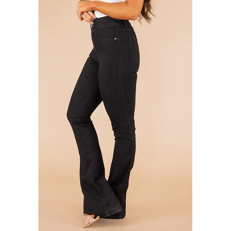 Women's Cool Tight Stretch Flared Trousers Jeans