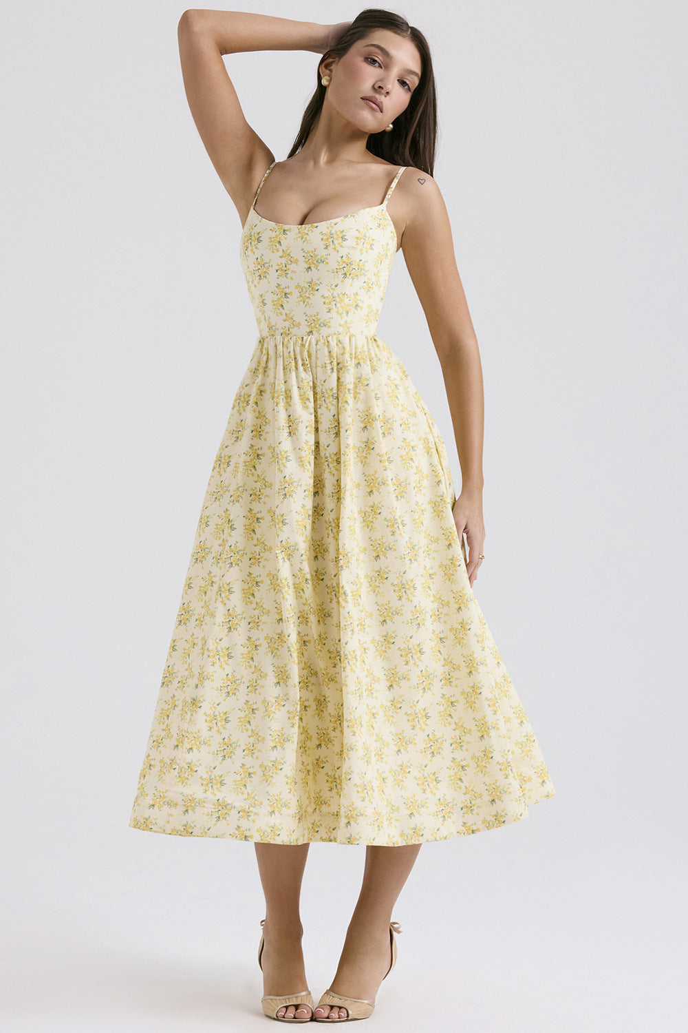 Women's Sexy Backless Spaghetti Straps Large Swing Dresses