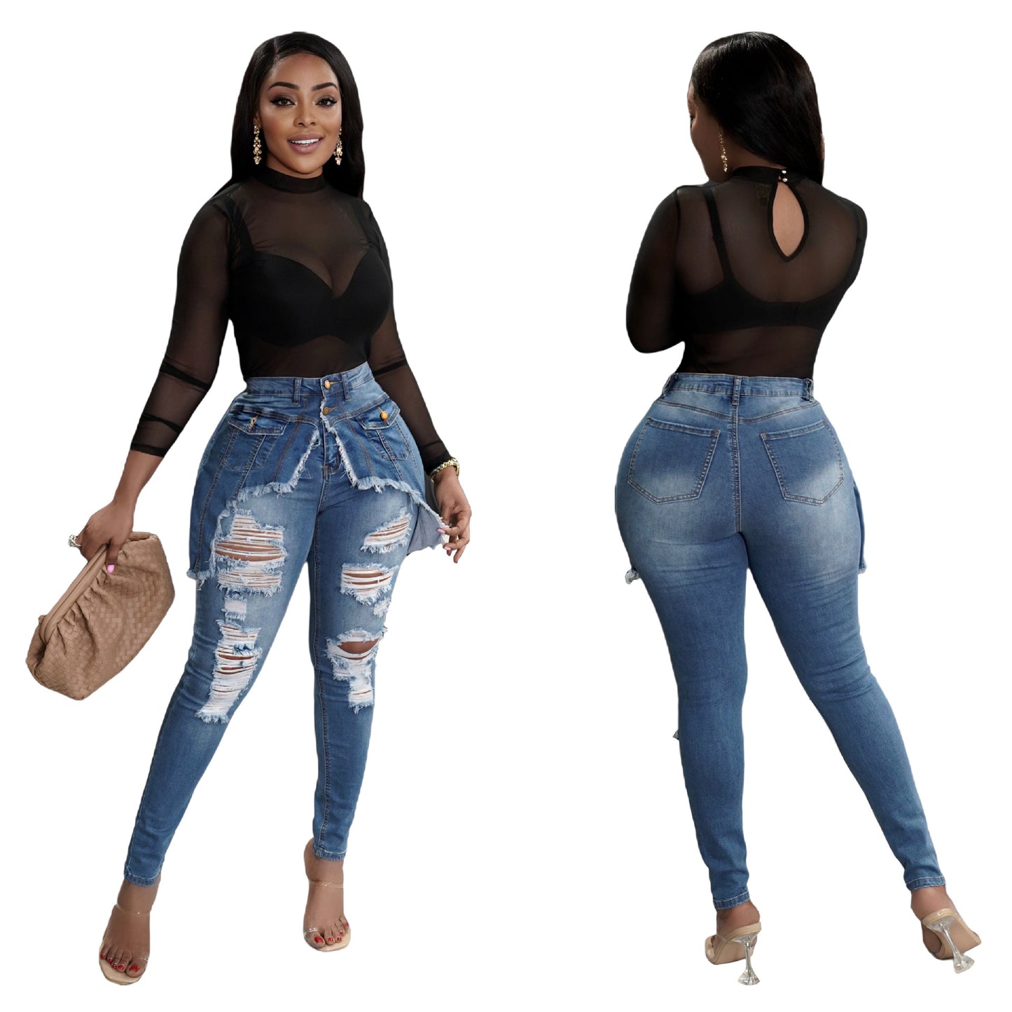 Women's Fashion Wear Sexy Denim Skinny Jeans