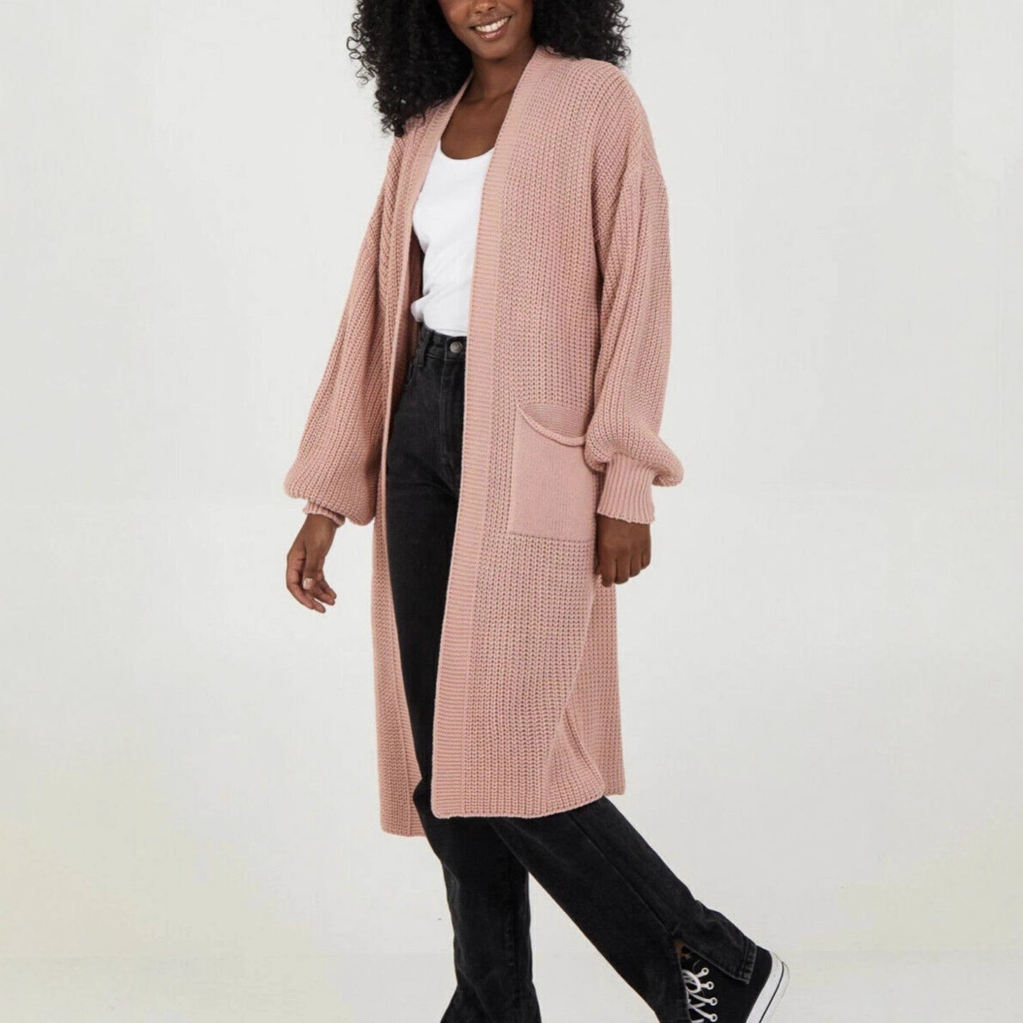 Women's Casual Solid Color Loose Long Pocket Knitwear