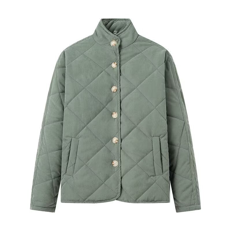 Women's Summer City Leisure Diamond Lattice Stand Coats
