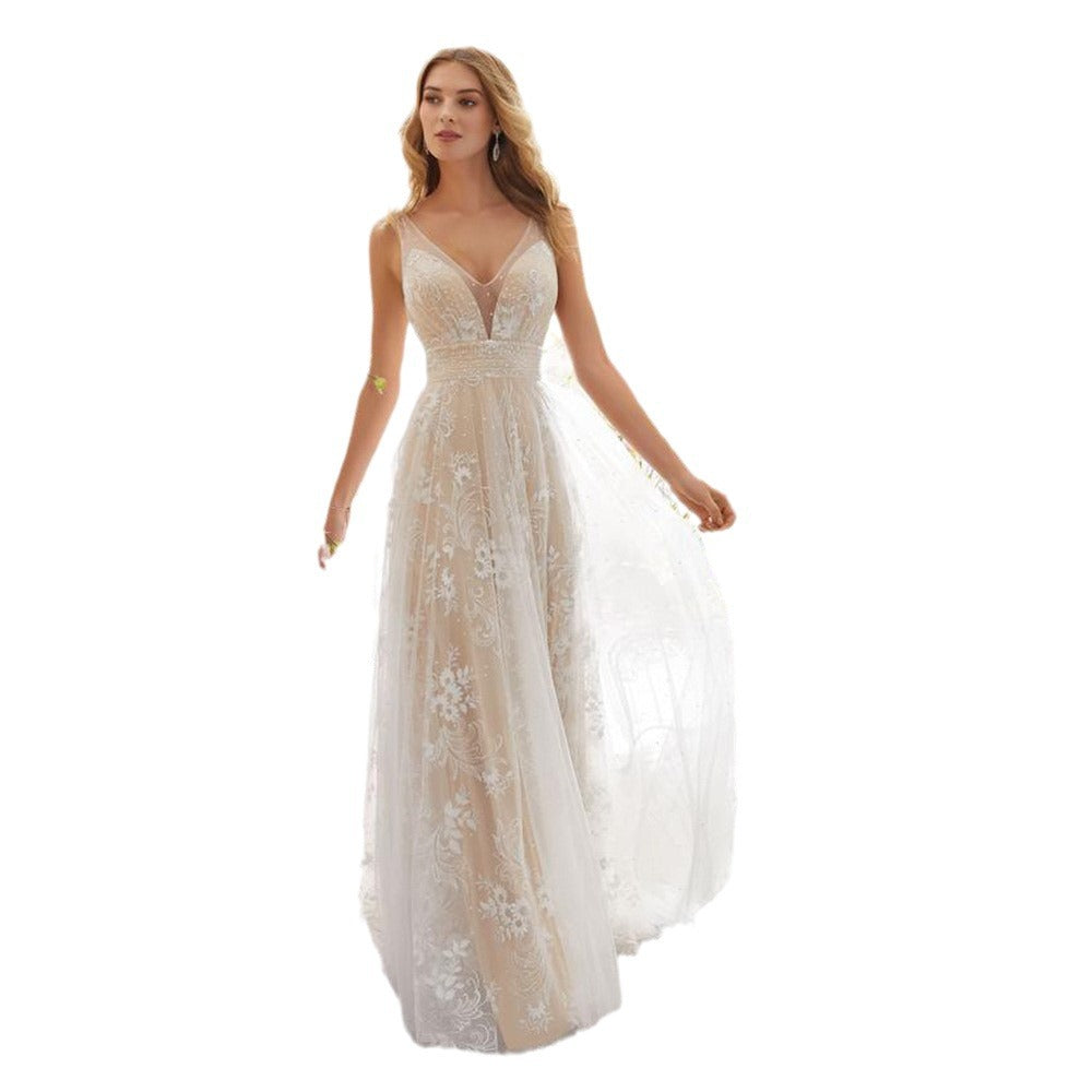 Attractive Dress Sexy Fashion Sleeveless Lace Wedding Dresses