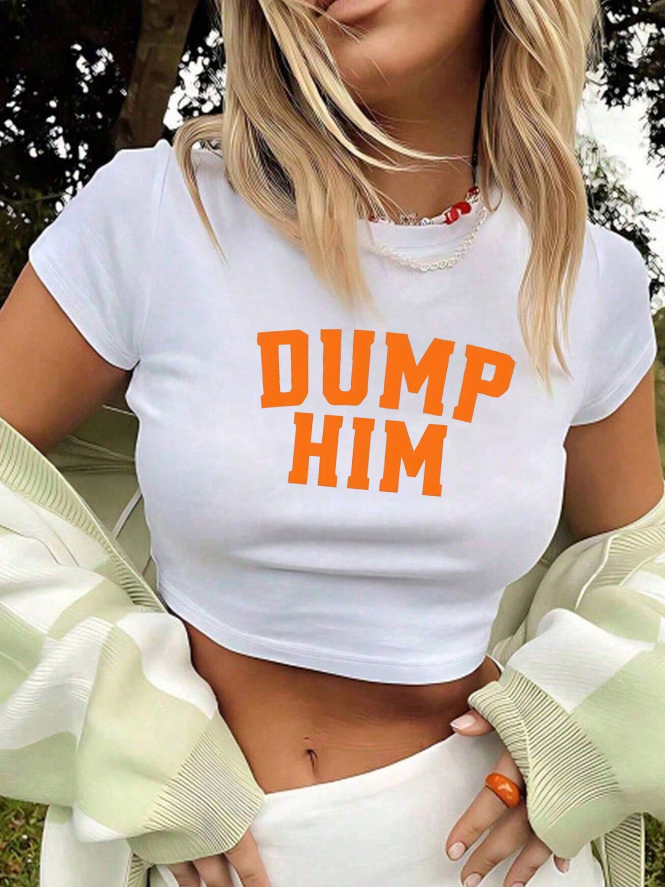 Women's Summer Street Slim Fit Fashion Shoulder T-shirt Sweet Blouses