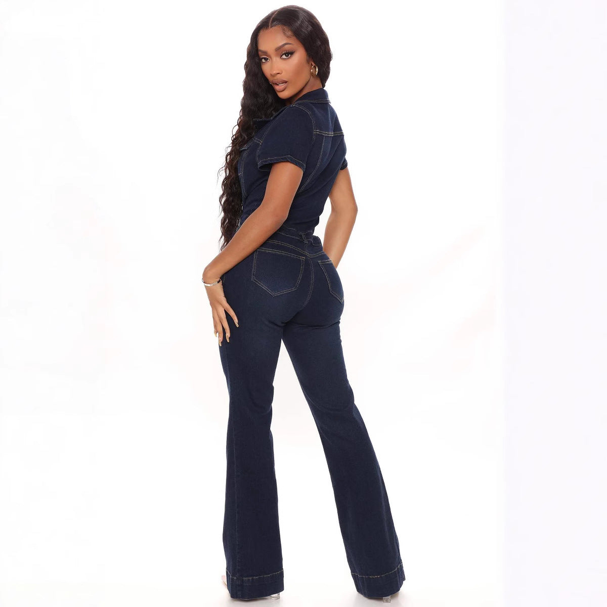 Women's Fashion Casual Sexy Suspender Denim Wide Jeans