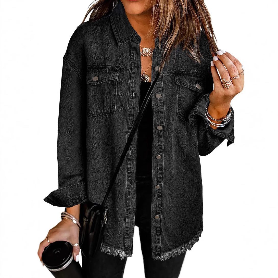 Women's Fashion Wear Denim Burr Shirt Jackets