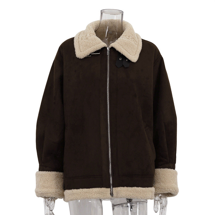 Women's Winter Loose Suede Warm Retro Jackets