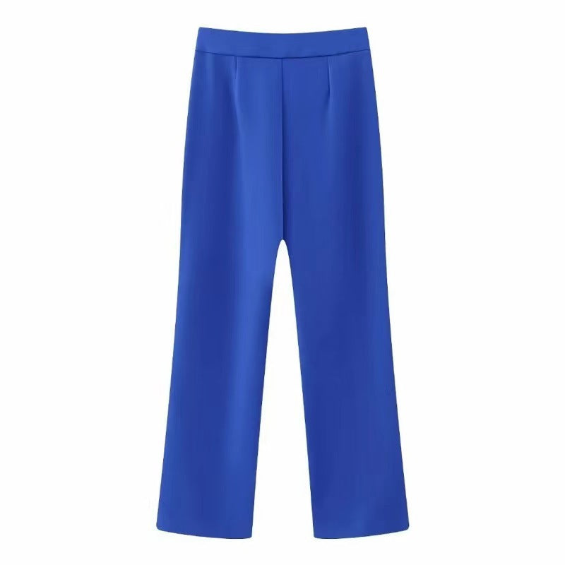 Women's Style Solid Color Simple Draping Design Pants