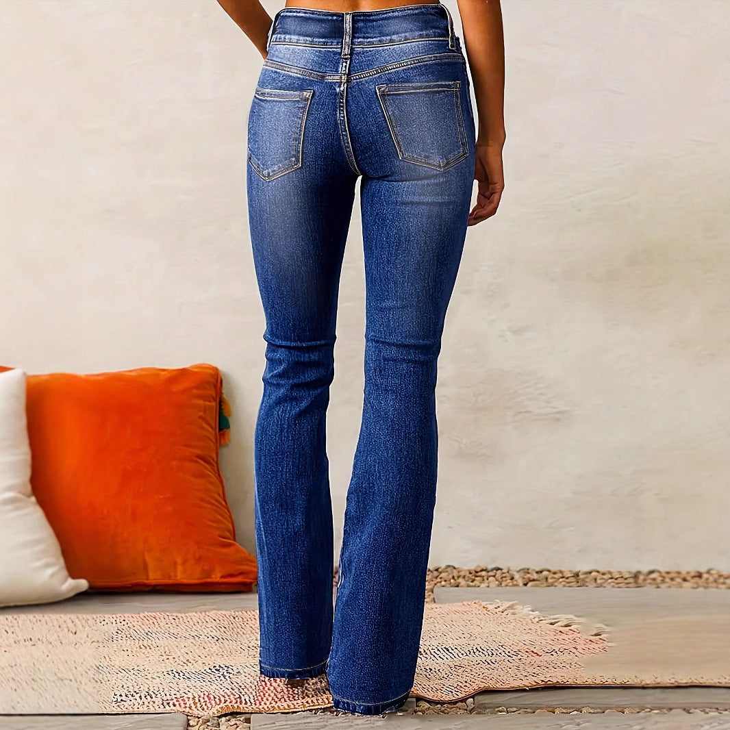 Women's Creative Spring Retro Stretch Washed Jeans
