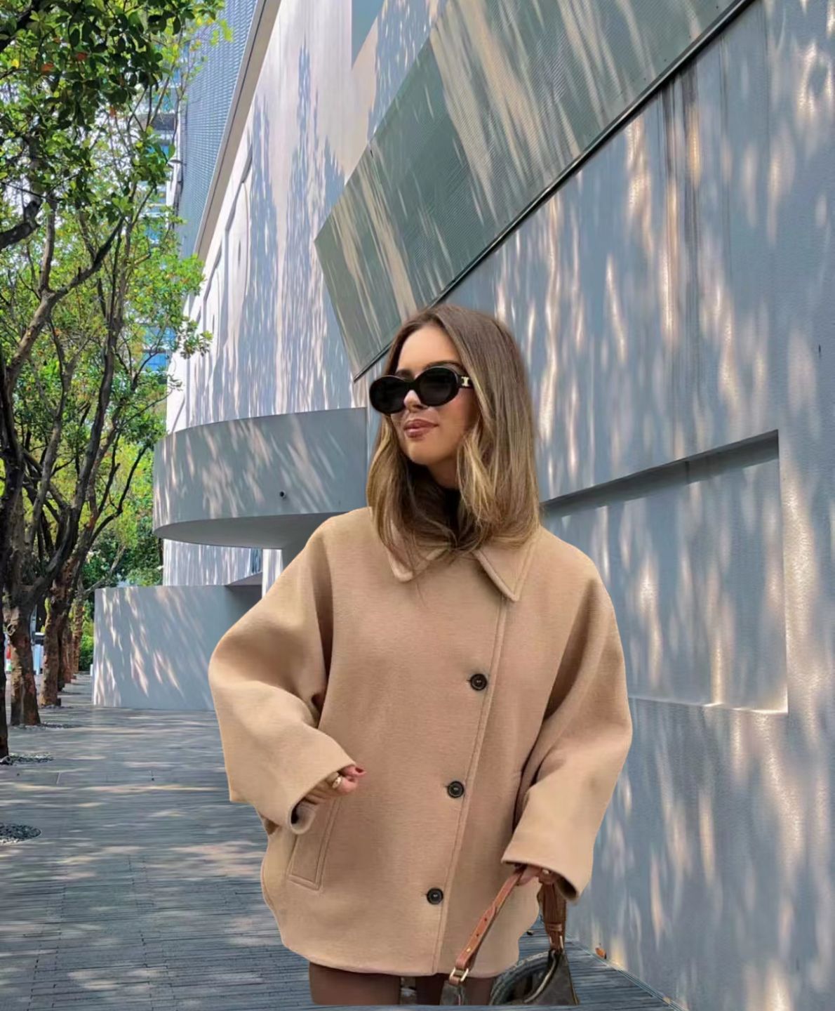 Women's Fashion Wear Lapel Oblique Breasted Warm Jackets