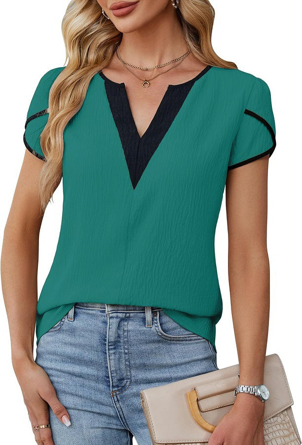 Women's Summer Fashion Petals Sleeve Shirt Female Blouses