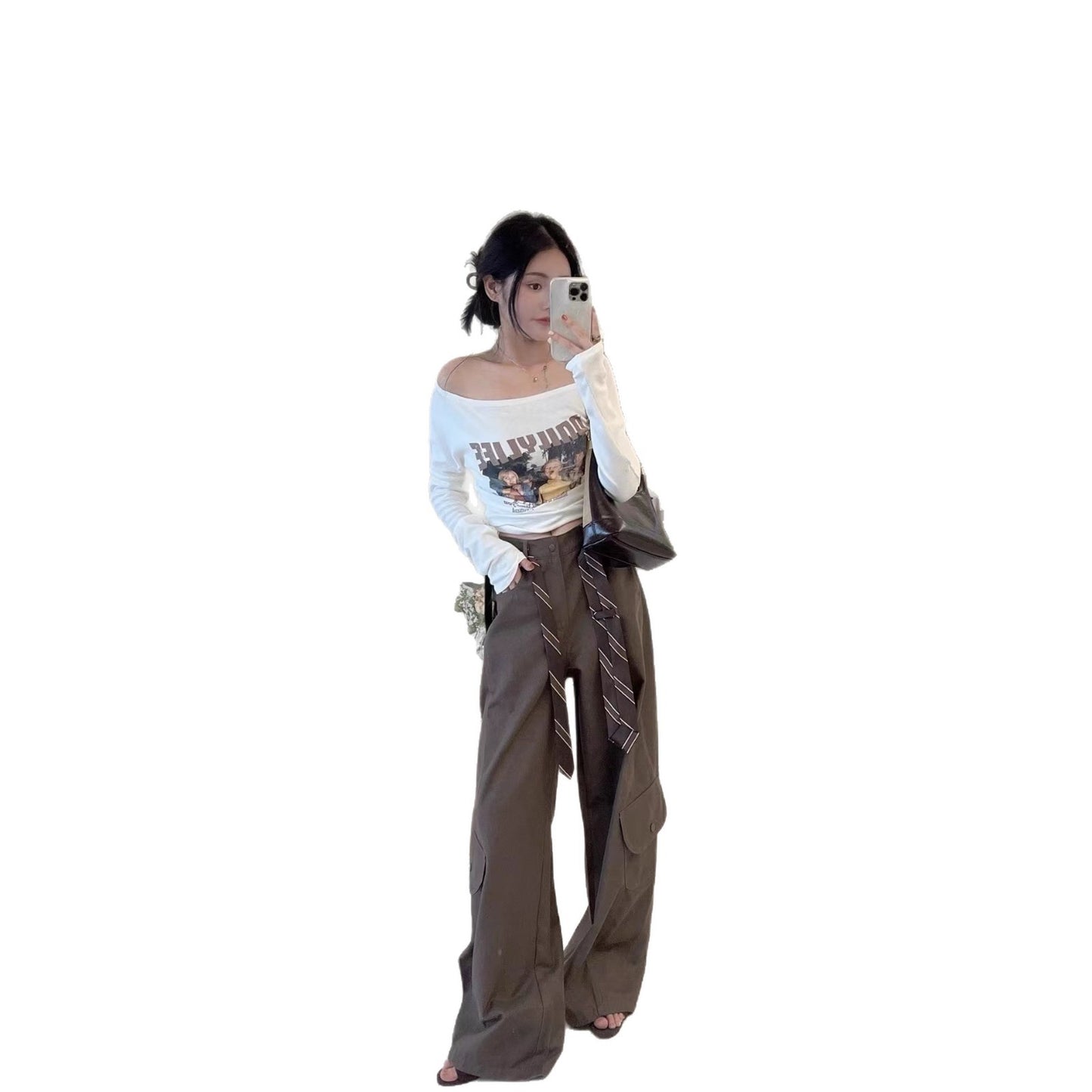 Italian Matchet Large Pocket Overalls Belt Jeans