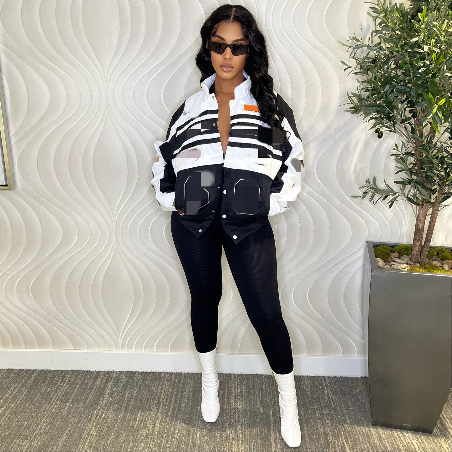 Women's Detachable Hot Motorcycle Printed Cool Silk Jackets
