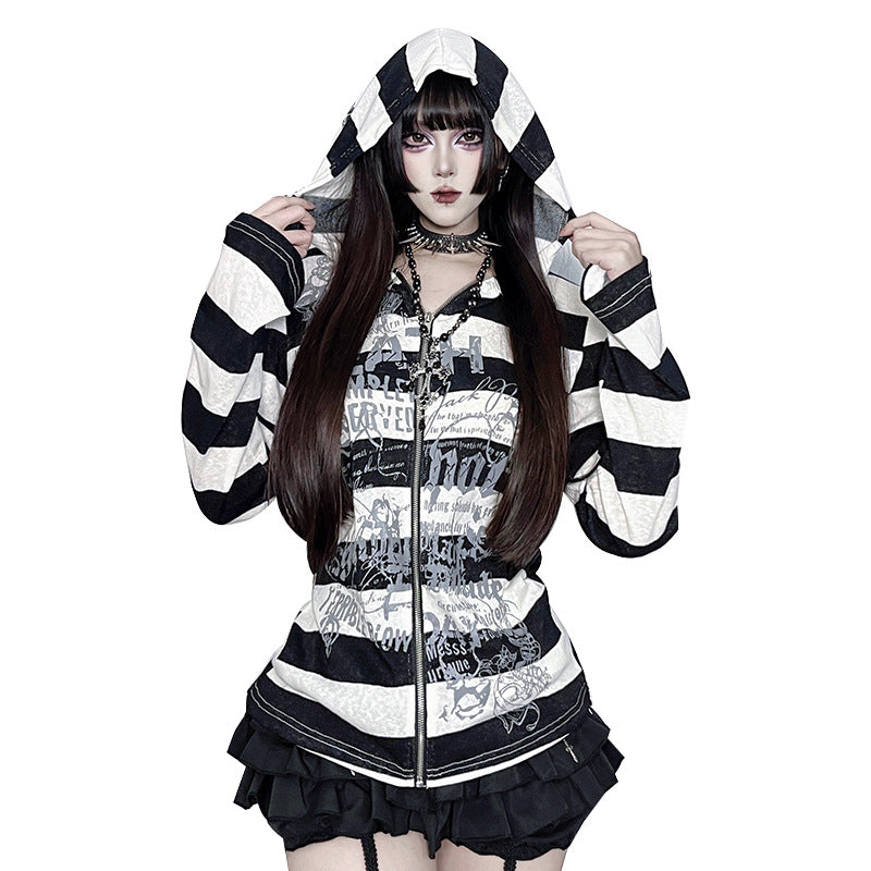 Autumn Queen Mother Striped Loose Casual Coats