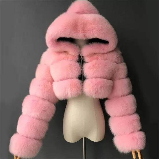 Women's Fur Imitation Warm Hooded For Coats
