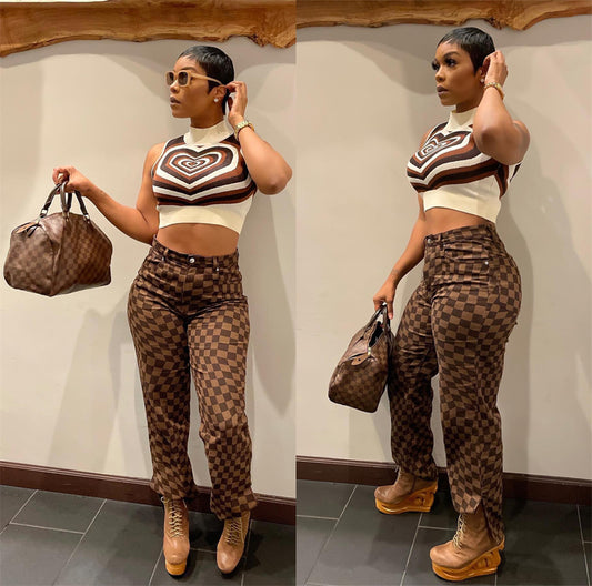 Women's Clothes Casual Fashion Classic Printing Trousers Pants