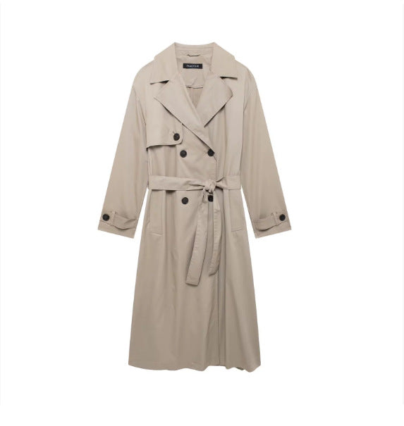 Women's Belt Fashion Long Trench With Female Coats