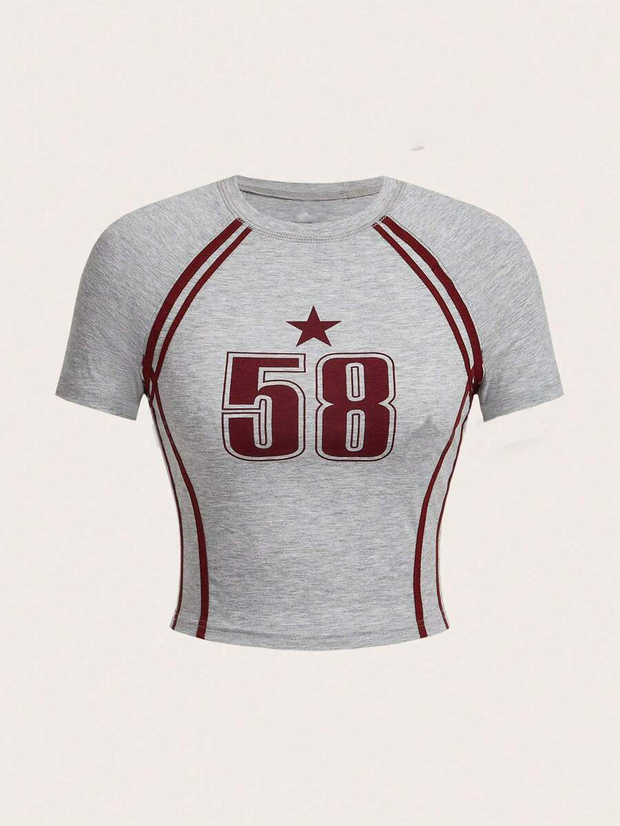 Women's Personality Street T-shirt Digital Printing Slim Blouses