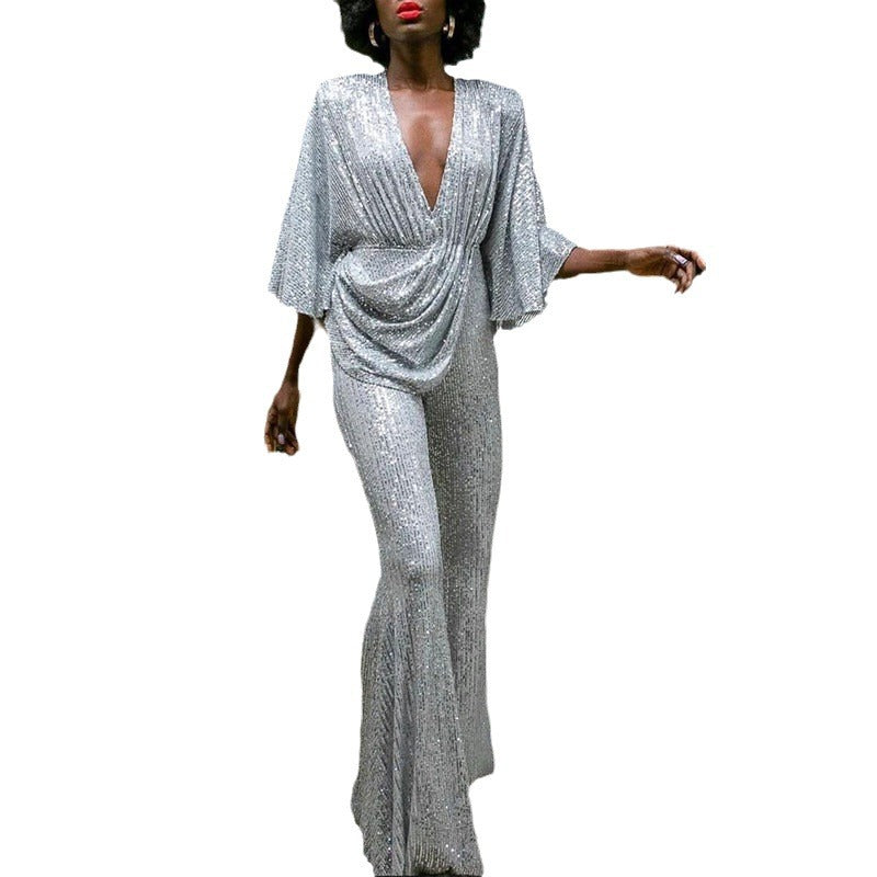 Pure Color Deep Bare Chest Thin Suits