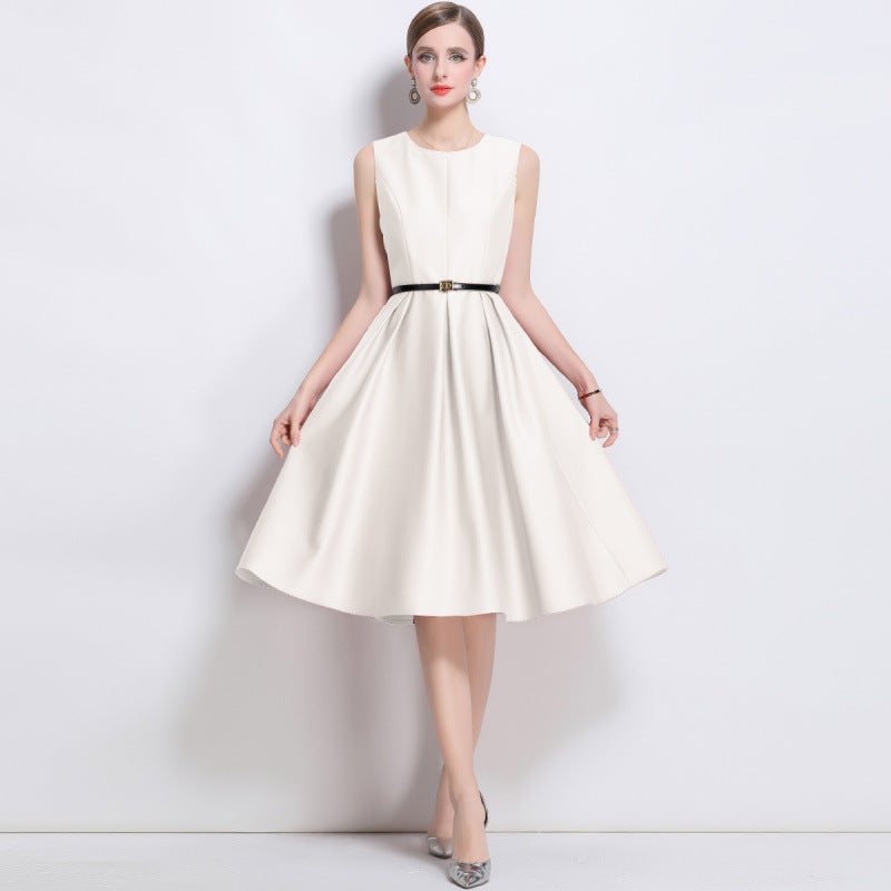 Cinched Sleeveless Dress Summer Elegant Design Dresses