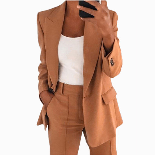 Women's Fashion Polo Collar High-grade Slim Fit Blazers