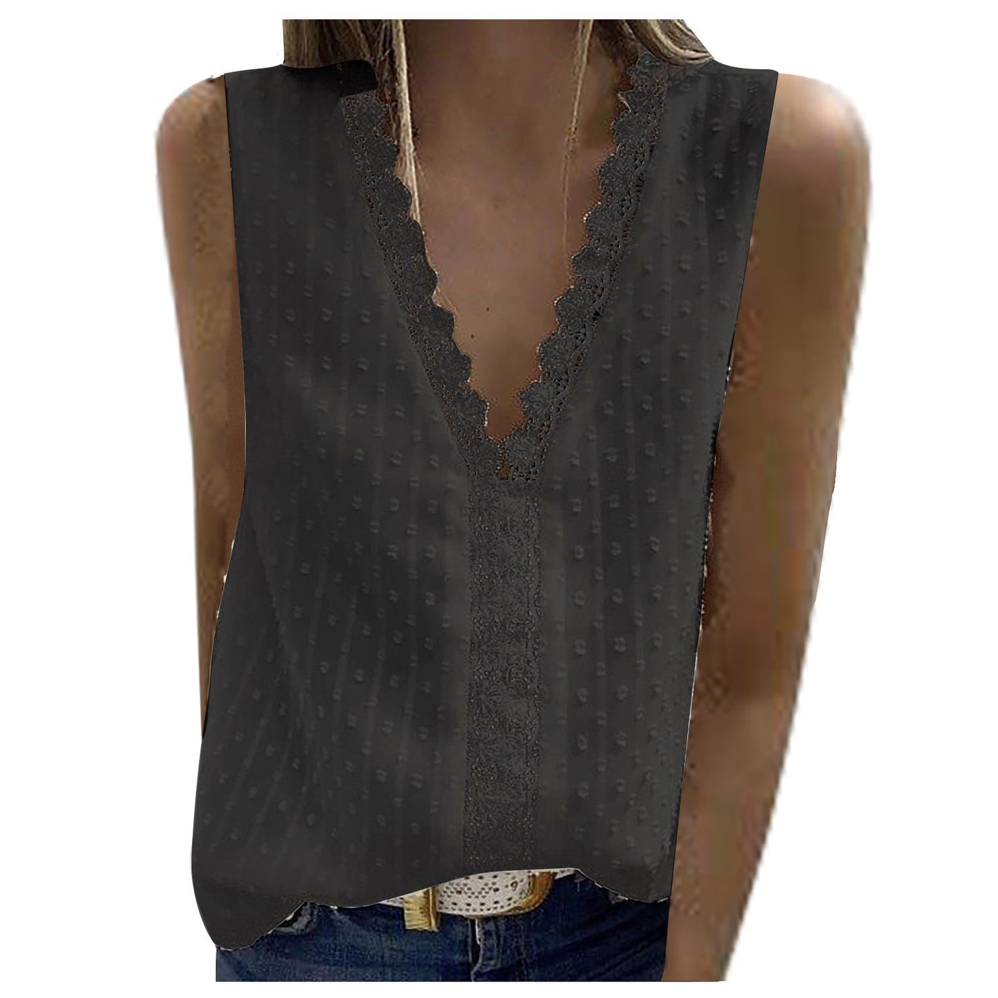 Women's Chiffon Jacquard Solid Color Short-sleeved Casual Blouses