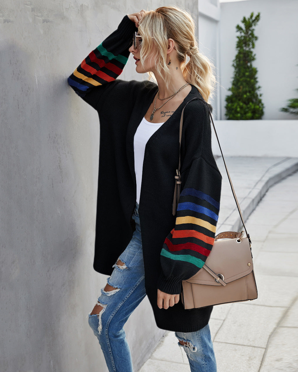 Women's Large Loose Long Sleeve Mid-length Sweaters