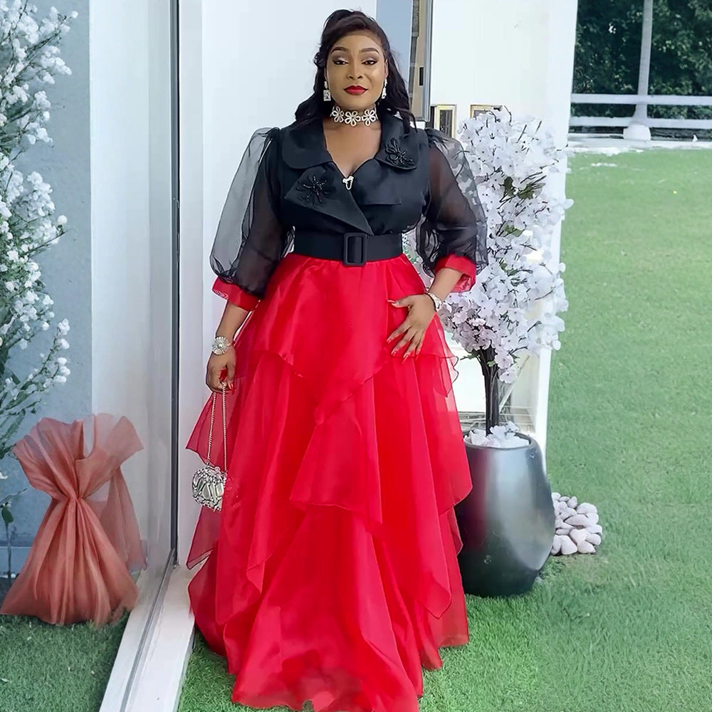 Women's Elegant Dress French Sweet Spicy Style Plus Size