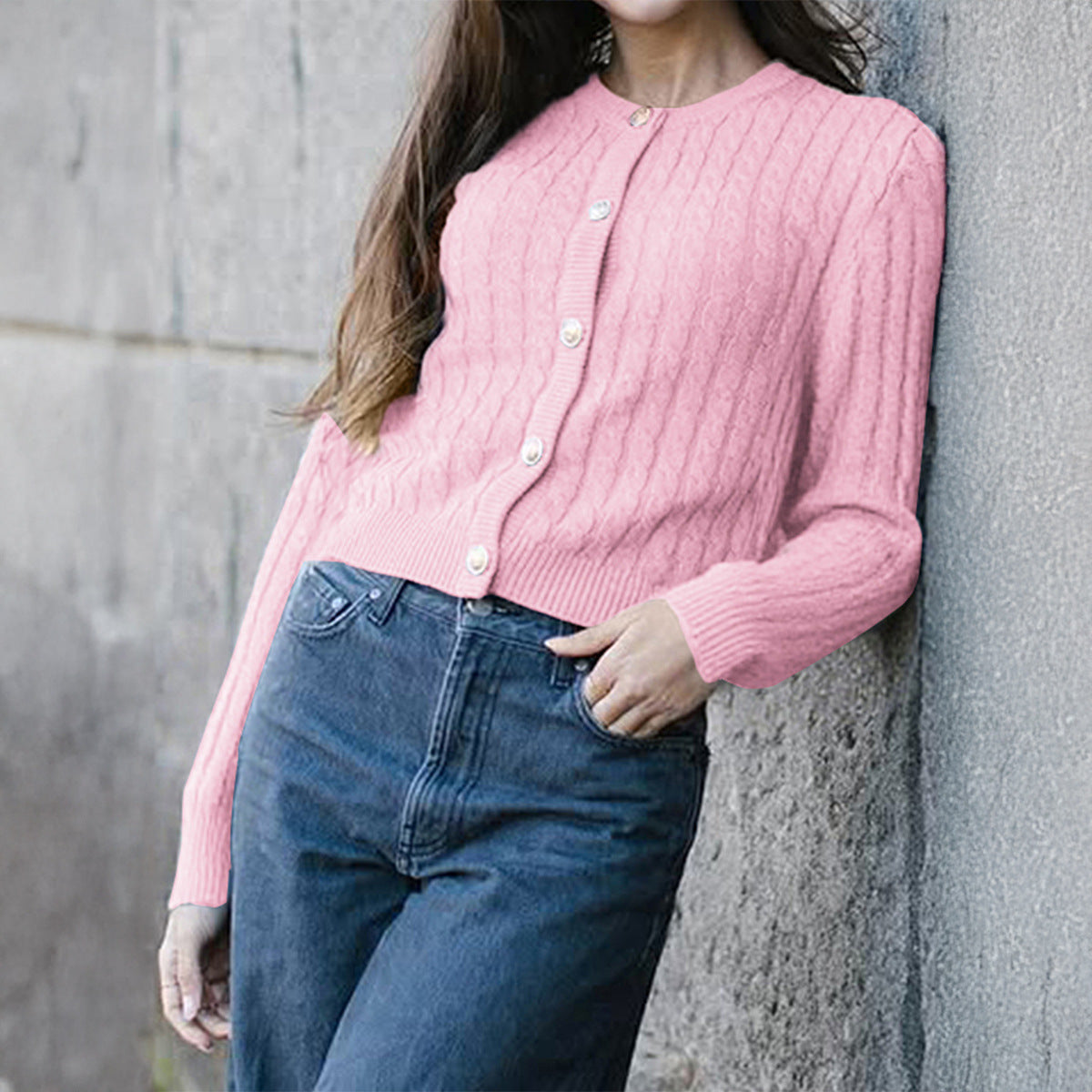 Women's Style Solid Color Long Sleeve T-shirt Sweaters