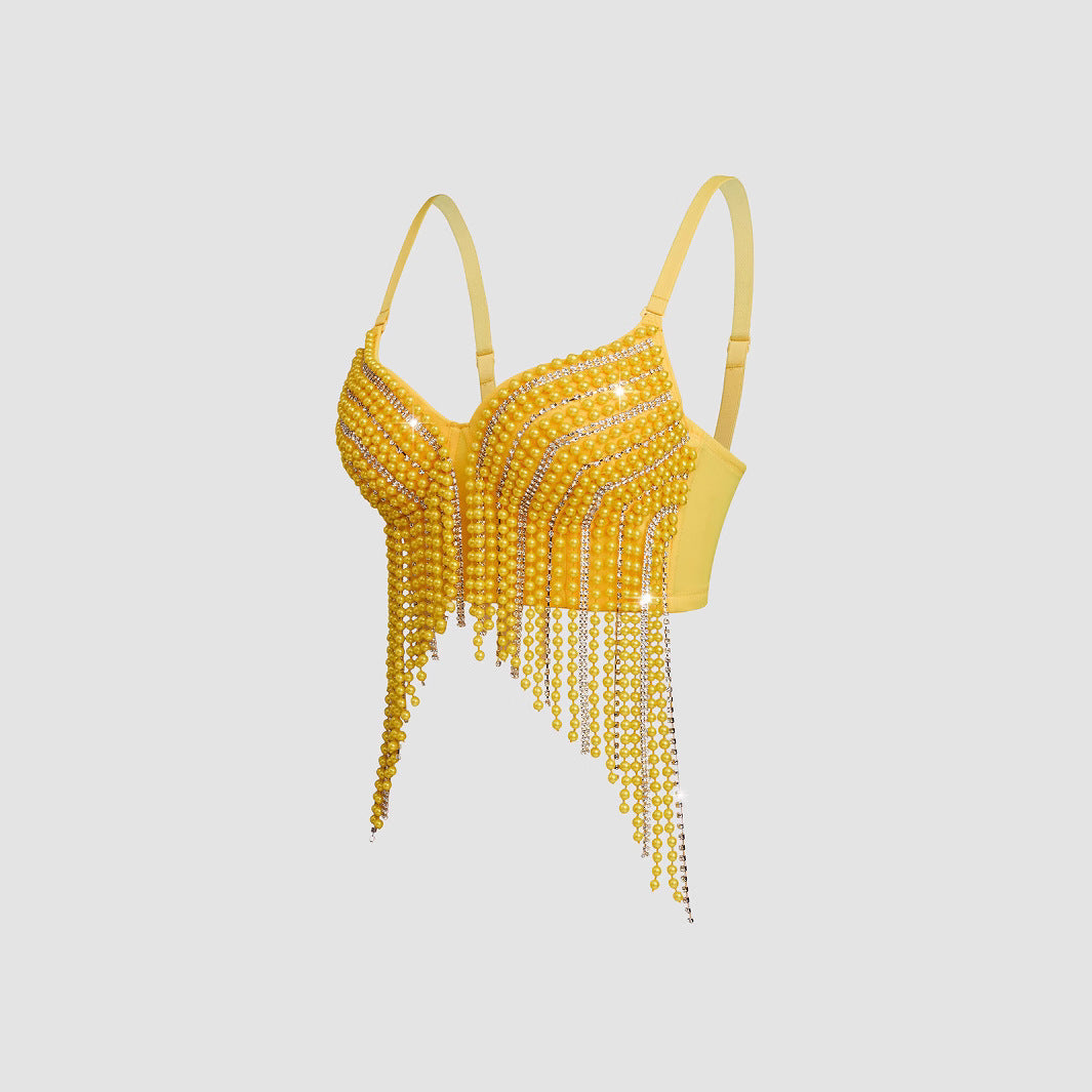Fishbone Bra Beaded Tassel Sling Hot Tops