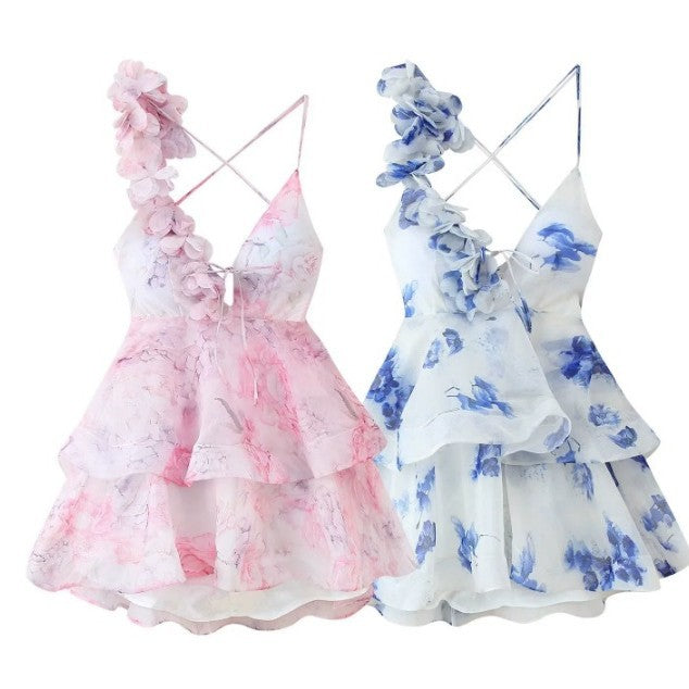 Women's Three-dimensional Petals Decorative Waist Princess Dress Dresses