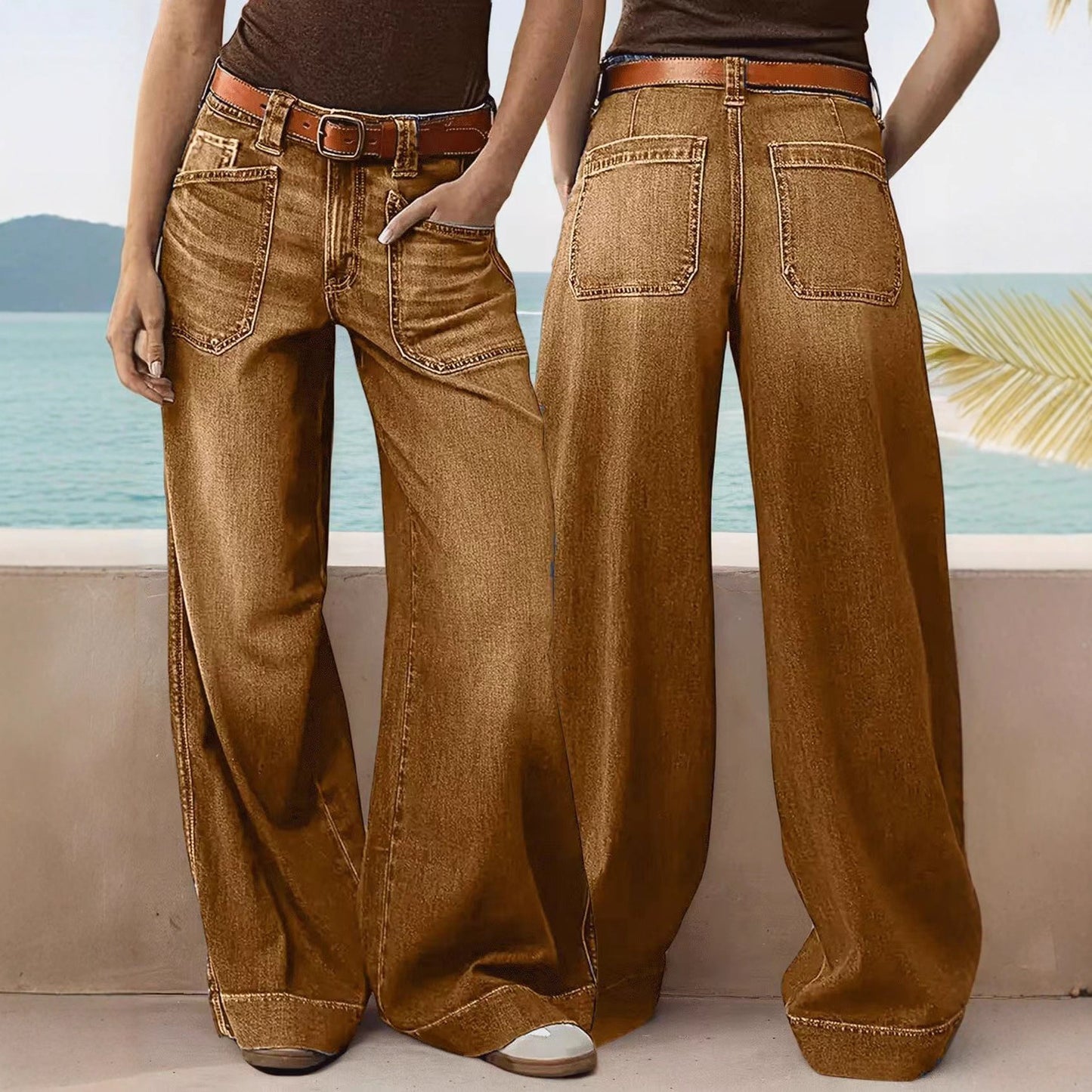 Comfortable Loose Slimming Ladies Straight Denim Jeans